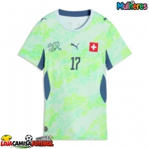 Camisa de Futebol Suíça Ruben Vargas #17 Equipamento Secundário Mulheres Mundo 2026 Manga Curta
